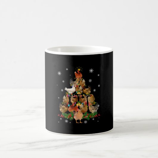 Mug Jeu de Noël de poulets Lumières Drôle Noël de poul (Centre)
