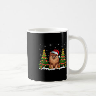 Mug Jeu de Noël Lumière Chien Poméranien Santa Hat Chr