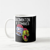 Mug Jeu de raquette de badminton drôle de zombies (Gauche)