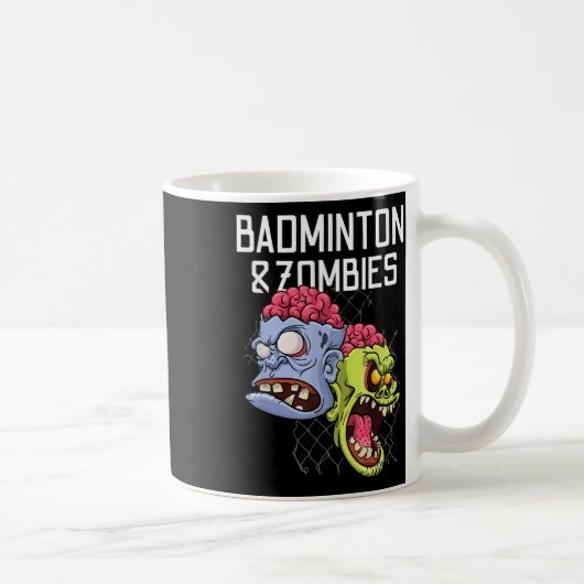 Mug Jeu de raquette de badminton drôle de zombies (Droite)