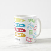 Mug Jeu DORMIR DE JEU DE JEUX RÉPÉTER - texte de perso (Devant droit)