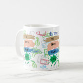 Mug Jeu DORMIR DE JEU DE JEUX RÉPÉTER - texte de perso (Devant gauche)