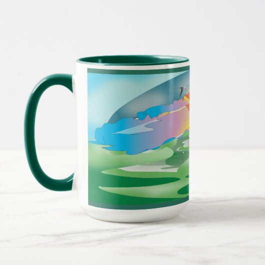 Mug Jeu du golf au coucher du soleil (Gauche)