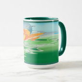 Mug Jeu du golf au coucher du soleil (Devant droit)