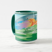 Mug Jeu du golf au coucher du soleil (Devant gauche)