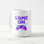 Mug Jeu Rétro Gamer Neon Pixel Art (Devant gauche)
