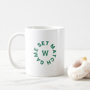 Mug Jeu Set Match Monogramme Vert Tennis