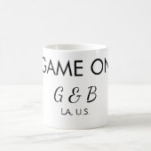 Mug Jeu sur ajouter le nom du couple lieu de la fête d (Centre)