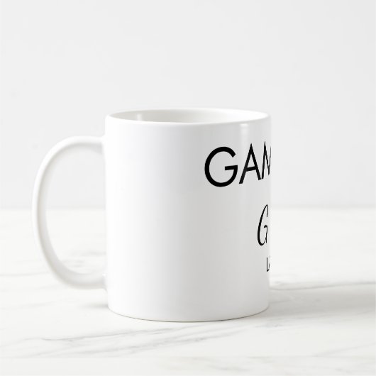 Mug Jeu sur ajouter le nom du couple lieu de la fête d (Gauche)