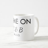 Mug Jeu sur ajouter nom de couple lieu de fête de mari (Devant droit)
