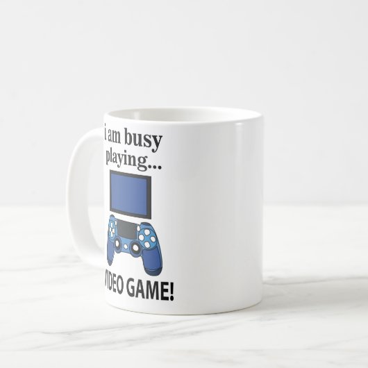 Mug Jeu vidéo Je suis occupé à jouer jeu vidéo (Devant gauche)