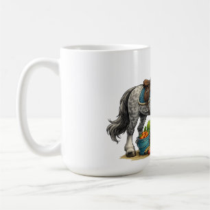 Mug Jeune Cavalier Mignon Avec Cheval Gris Pommelé Art