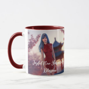 Mug Jeune Cheongsam Beauté Poster pour le Nouvel An ch