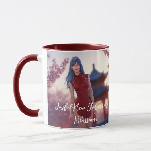 Mug Jeune Cheongsam Beauté Poster pour le Nouvel An ch (Gauche)