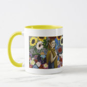 Mug Jeune Fée Dragon Enchantée Jardin Fleur Fantasy (Gauche)