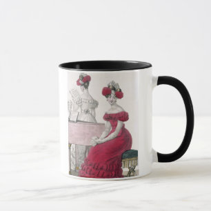 Mug Jeune femme dans une robe de soirée de crêpe ave