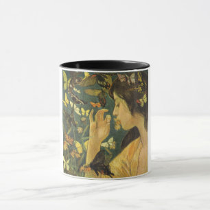 Mug Jeune femme japonaise avec de beaux papillons