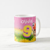 Mug Jeune fille d'anniversaire 9 ans Ladybug (Devant droit)