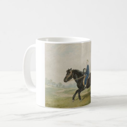 Mug Jeune garçon faisant l'équation d'un poney (par Pe (Devant gauche)