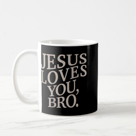 Mug Jeune Jésus vous aime Bro Amusant Christian Garçon (Gauche)