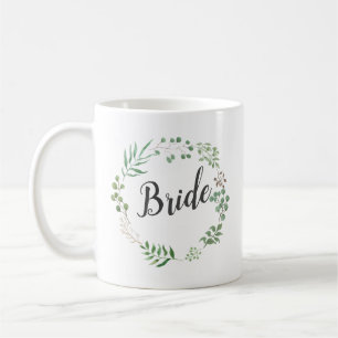 Mug Jeune mariée botanique de la verdure de