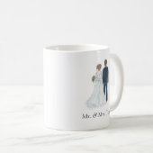 Mug Jeune mariée d'aquarelle et M. marié Mme Tea de (Devant droit)