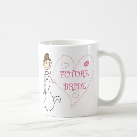 Mug Jeune mariée d'avenir de brune (Droite)