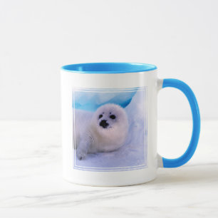 Mug Jeune phoque de la harpe recouvert de flocons de n