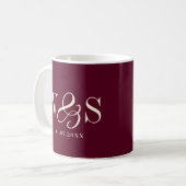 Mug Jeunes mariés élégants marron initial (Devant gauche)