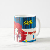 Mug JEUX ANNIVERSAIRE ! Belle femme de mode POP-ART (Devant droit)