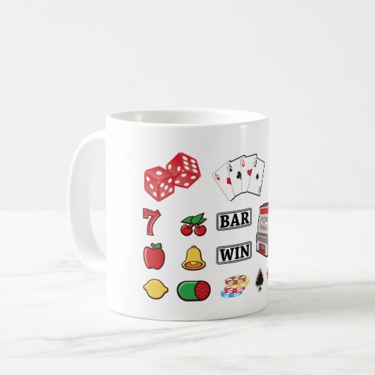 Mug Jeux de casino d'éléments de jeu (Devant gauche)