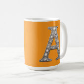 Mug Jewel-Encrusted Letter A On Yellow Background (Devant droit)