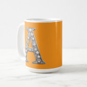 Mug Jewel-Encrusted Letter A On Yellow Background (Devant gauche)
