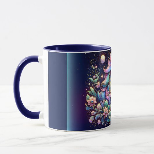 Mug Jewel Toned Unicorn Floral Fantasy (Gauche)