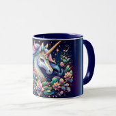 Mug Jewel Toned Unicorn Floral Fantasy (Devant droit)