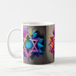 Mug Jewish Star Abstrait Multicolor Décor Vivre