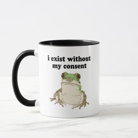 Mug J'Existe Sans Mon Consentement Frog Drôle Mème (Gauche)