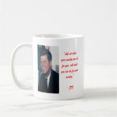 Mug JFK & Citation de Ne Pas Demander (Gauche)