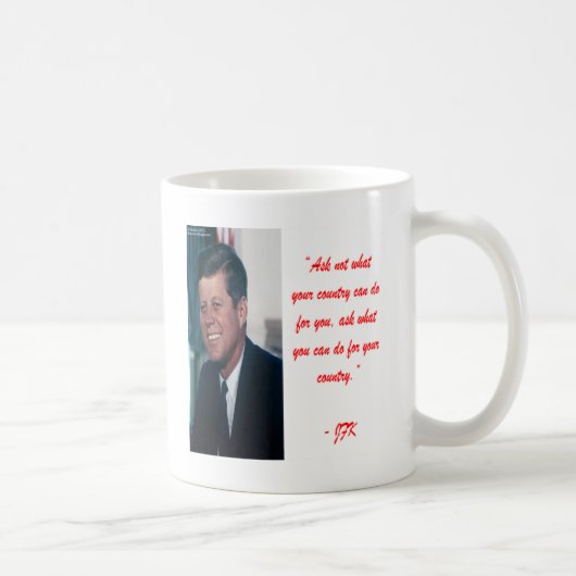 Mug JFK et Ne pas demander de devis (Droite)