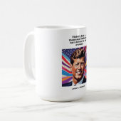 Mug JFK John F. Kennedy Quote Motivational Inspiration (Devant gauche)