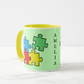 Mug Jigsaw Puzzle Pièces Design Musique (Devant gauche)