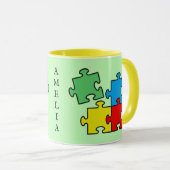 Mug Jigsaw Puzzle Pièces Design Musique (Devant droit)