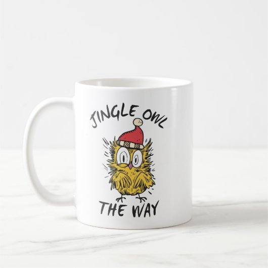 Mug Jingle Owl en chemin Funny Père Noël Owl (Gauche)