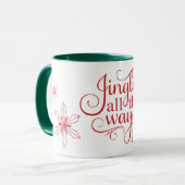 Mug Jingle Tout le chemin Feu de neige rouge Noël (Devant gauche)
