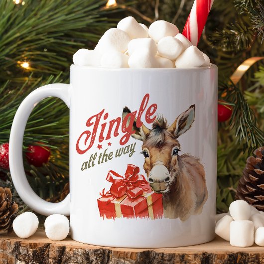 Mug Jingle Tout le long de la ferme de Noël âne