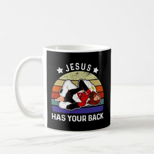 Mug Jiu Jitsu Brésilien Jésus Jésus a ton dos (Gauche)