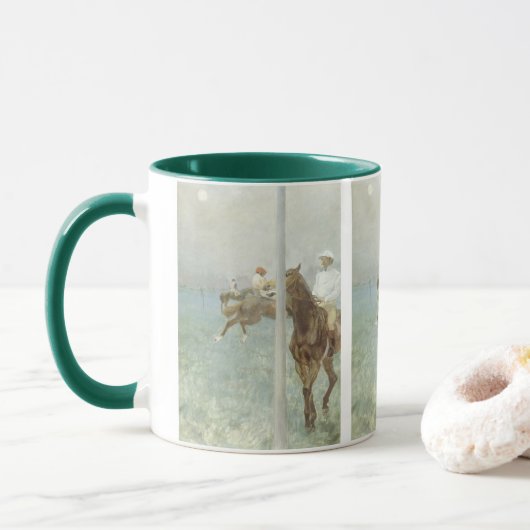 Mug Jockeys avant la course par Edgar Degas (Avec donut)