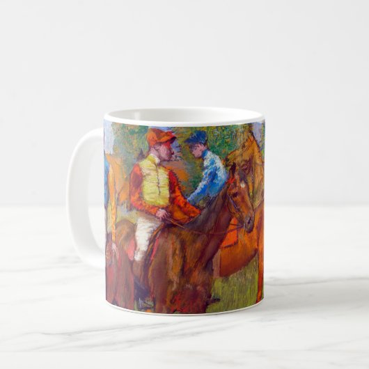 Mug Jockeys et chevaux de course, Edgar Degas (Devant gauche)