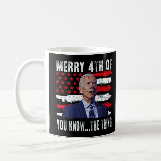 Mug Joe Biden Joyeux 4e de vous savez...Le truc (Gauche)