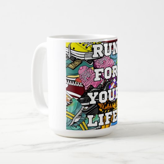 Mug Jogger du coureur d'art pop gras (Devant gauche)